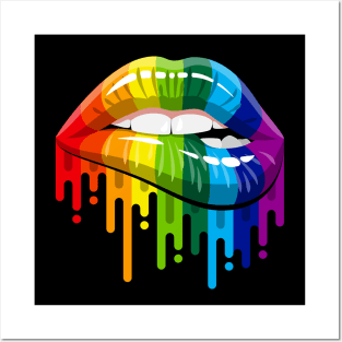 Rainbow Lips Posters and Art